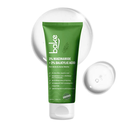 Bake 3% Niacinamide + 2% Salicylic Acid Face Wash For Acne & Acne Marks