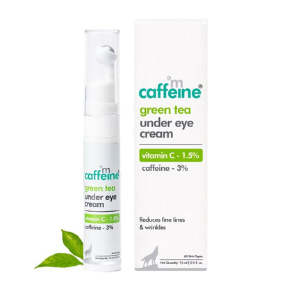 MCaffeine Vitamin C Green Tea Under Eye Cream with 3% Caffeine to Reduce Fine Lines & Dark Circles