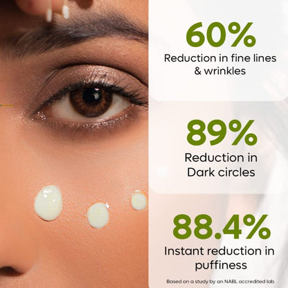 MCaffeine Vitamin C Green Tea Under Eye Cream with 3% Caffeine to Reduce Fine Lines & Dark Circles