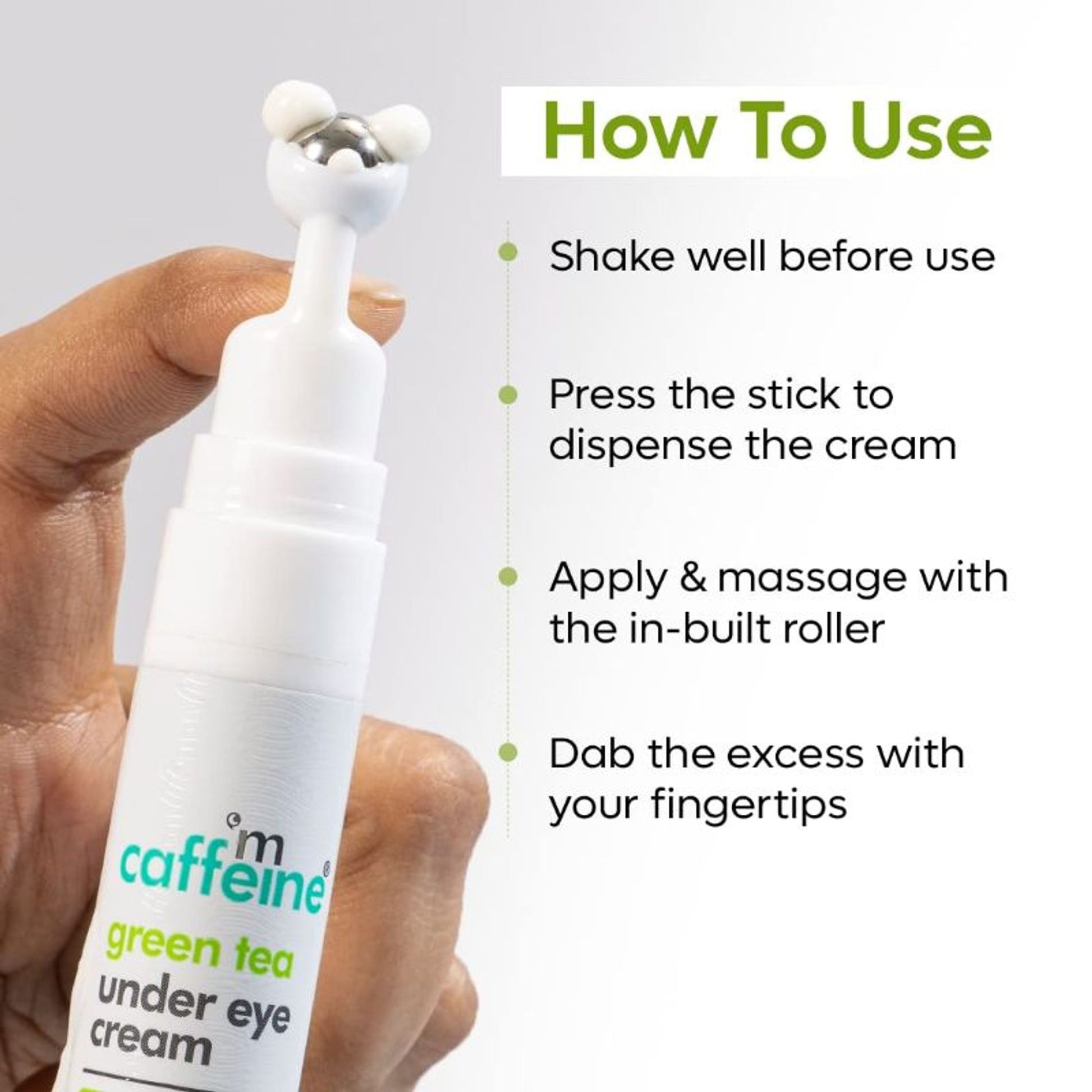 MCaffeine Vitamin C Green Tea Under Eye Cream with 3% Caffeine to Reduce Fine Lines & Dark Circles