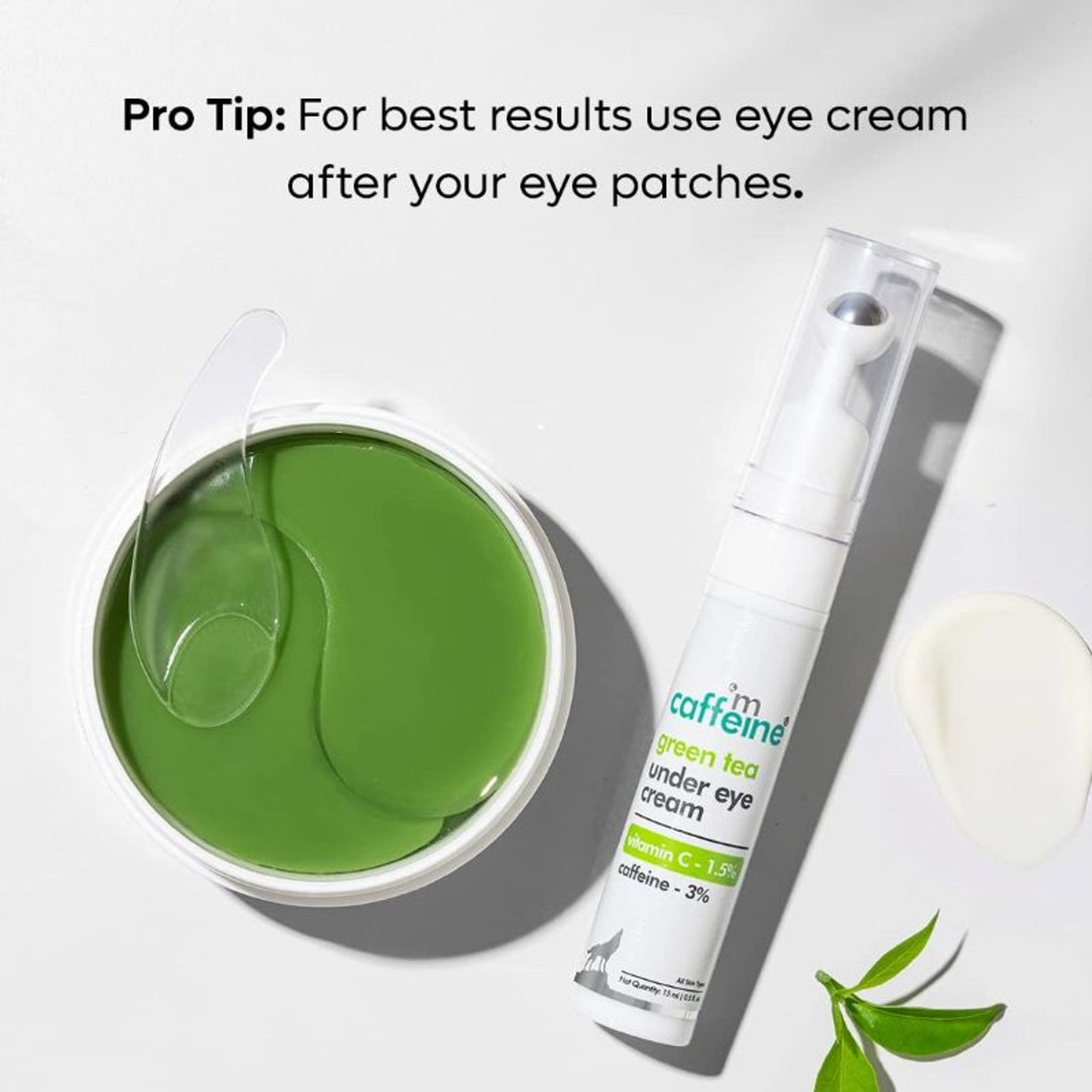 MCaffeine Vitamin C Green Tea Under Eye Cream with 3% Caffeine to Reduce Fine Lines & Dark Circles