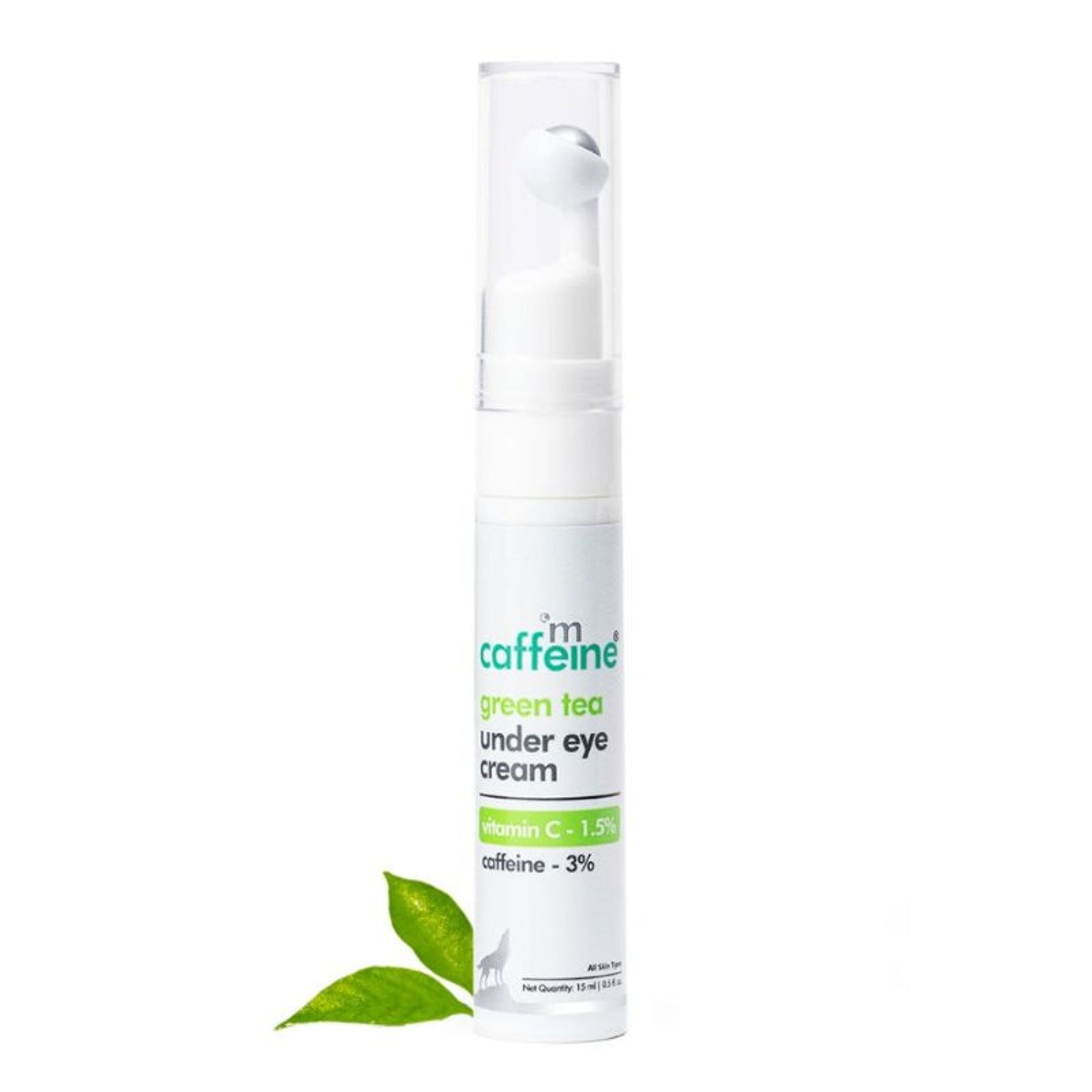 MCaffeine Vitamin C Green Tea Under Eye Cream with 3% Caffeine to Reduce Fine Lines & Dark Circles