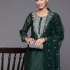 Dhiyona VA Women'sFloral Embroidered Regular Chanderi Silk Zari Kurta with Trousers & Dupatta