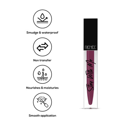 Renee Cosmetics Stay With Me Matte Lip Color - Passion For Grape