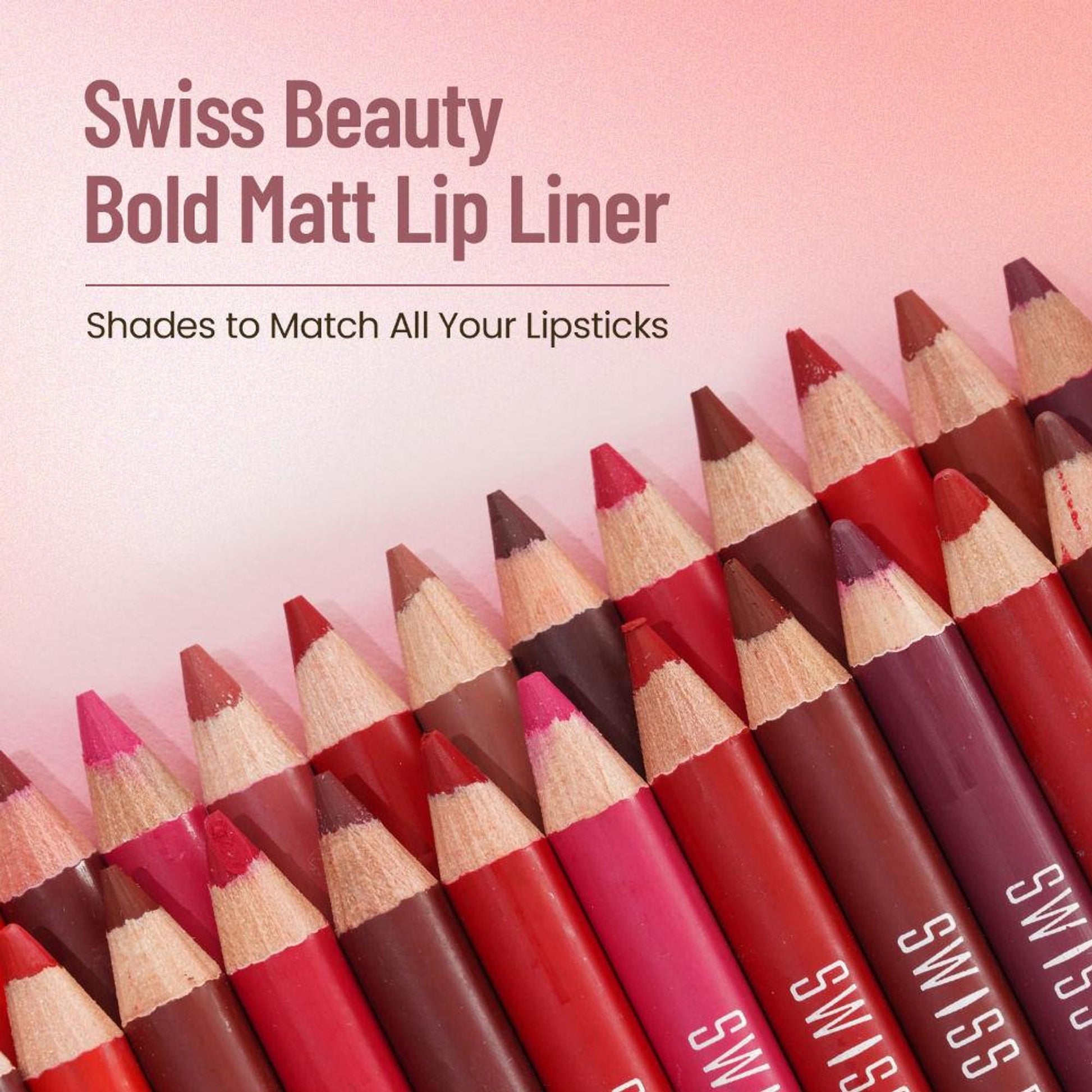Swiss Beauty Bold Matt Lip Liner Pencil, Long-lasting , Matte Finish , Non-Drying - 10 Pink Crush