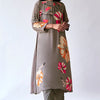 Women's Grey Floral Printed Bemberg Silk Co-ord Set