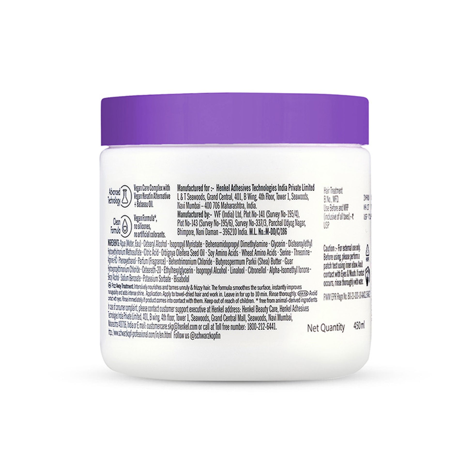 Schwarzkopf Professional Bonacure Frizz Away Treatment With Babassu Oil