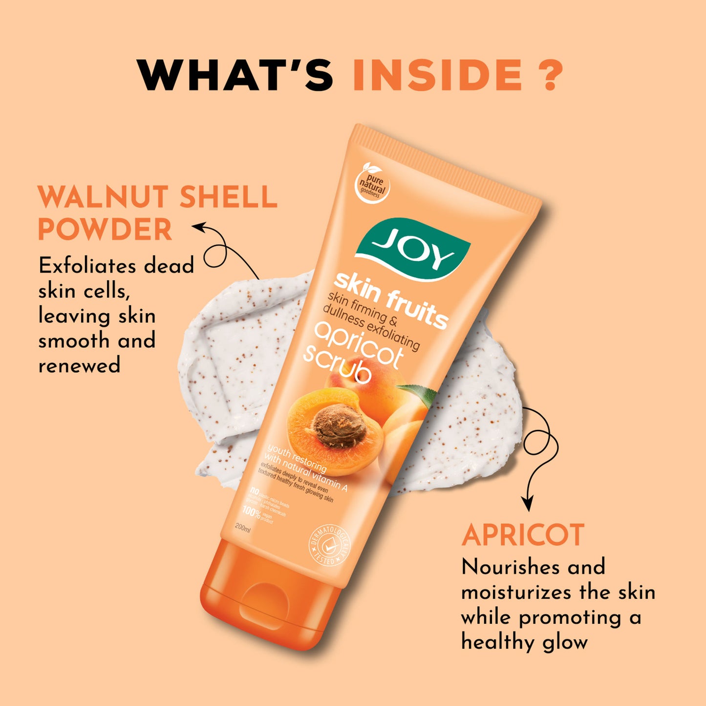 Joy Apricot & Walnut Face & Body Scrub For Blackheads & Tan Removal
