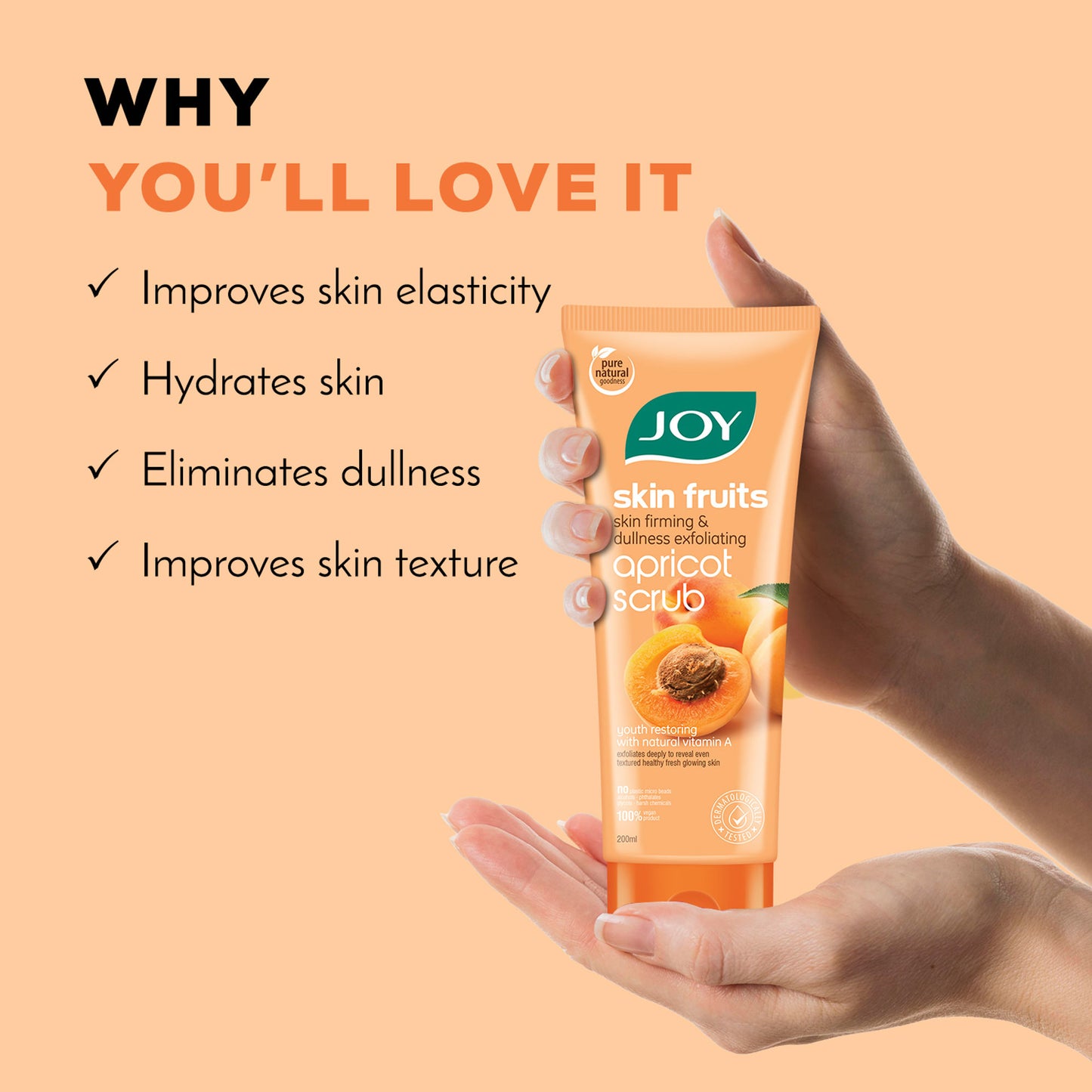 Joy Apricot & Walnut Face & Body Scrub For Blackheads & Tan Removal