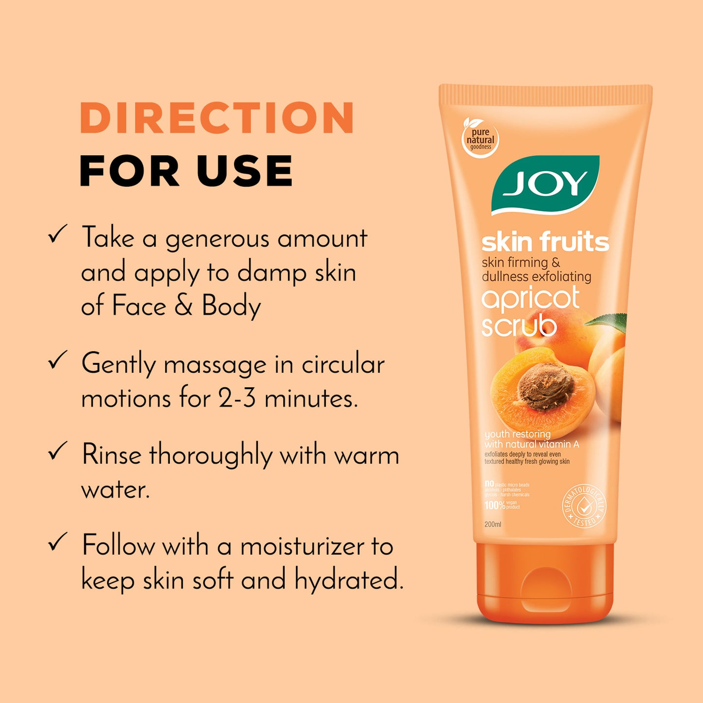 Joy Apricot & Walnut Face & Body Scrub For Blackheads & Tan Removal