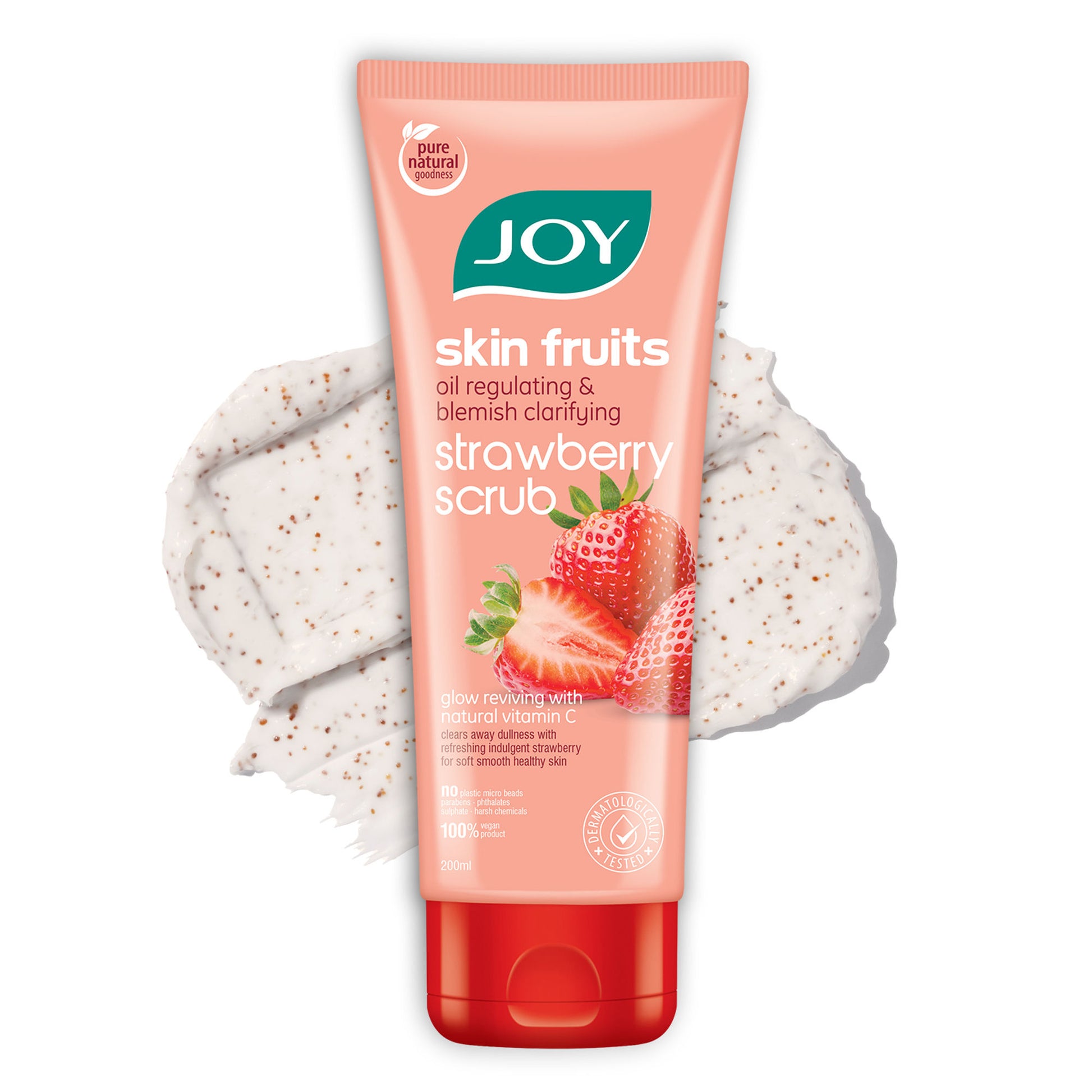 Joy Oil Control Strawberry Face & Body Scrub with Vitamin C for Oily Skin - Blackhead Removal