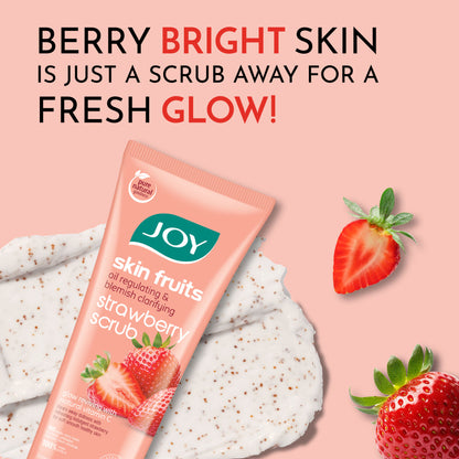 Joy Oil Control Strawberry Face & Body Scrub with Vitamin C for Oily Skin - Blackhead Removal
