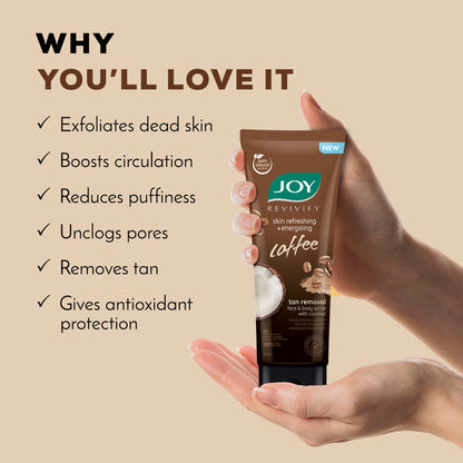 Joy Anti Pollution Exfoliating Coffee Face & Body Scrub For Men & Women