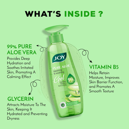 Joy 99% Pure Aloe Vera Gel For Face & Body For Repairing & Soothing Skin For All Day Freshness
