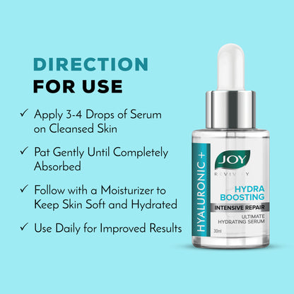 Joy Hydrating Hyaluronic Face Serum for Intensive Repair, Tighens Pores & Improves Skin Texture