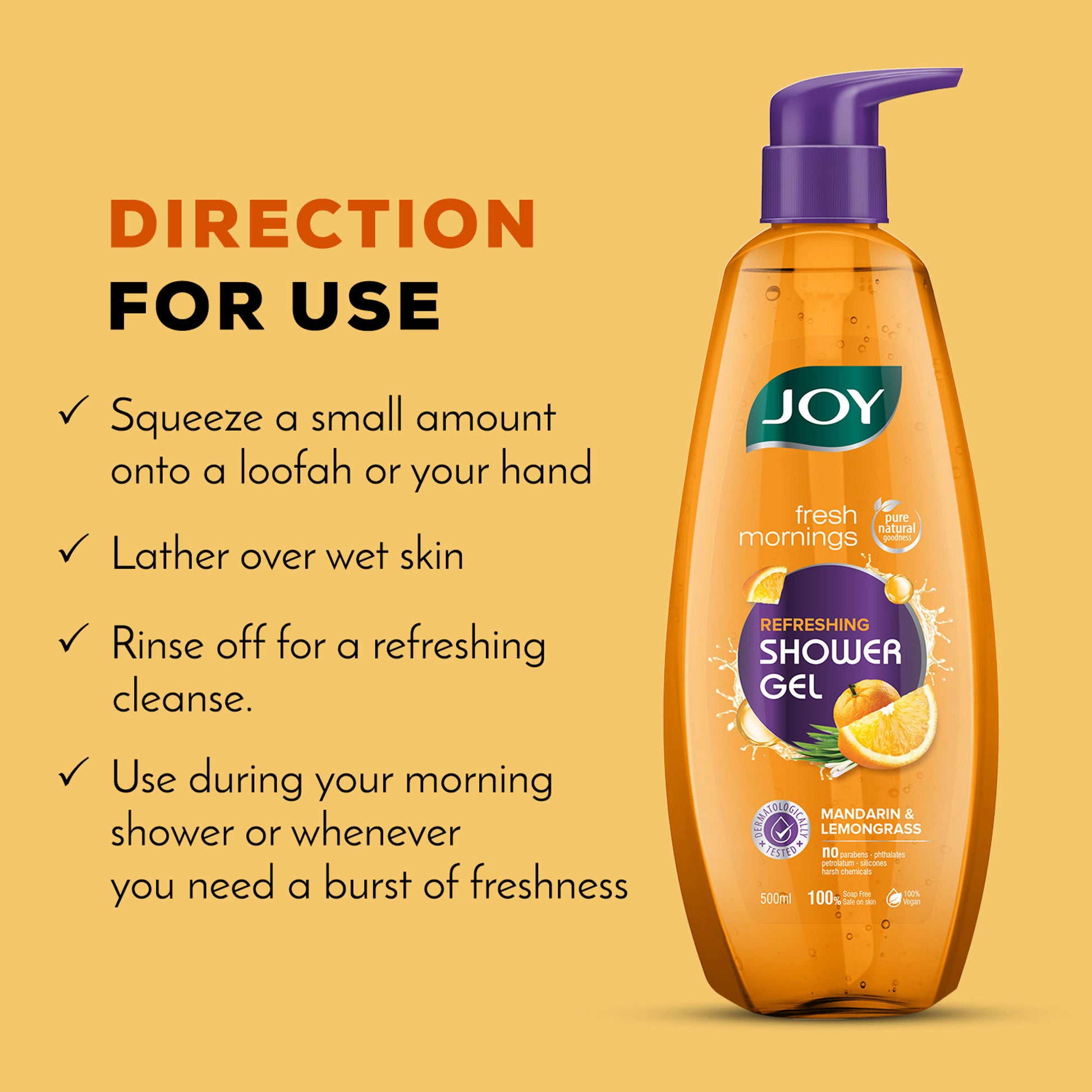 Joy Fresh Morning Refreshing Shower Gel Mandarin & Lemongrass