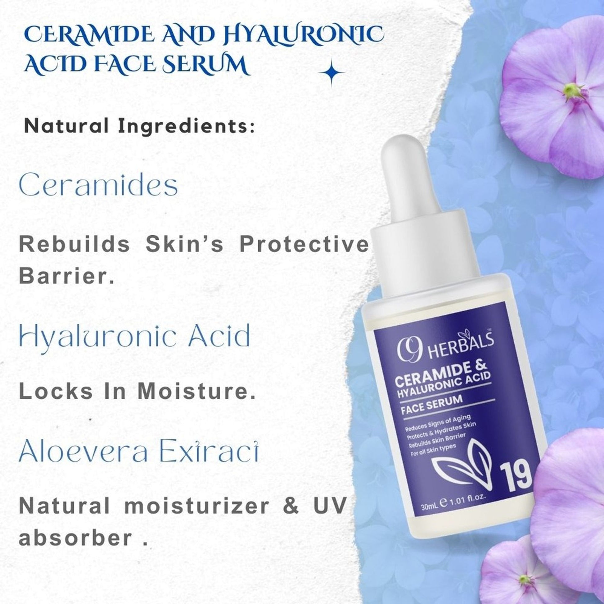 C9 Herbals Ceramide & Hyaluronic Acid Face Serum