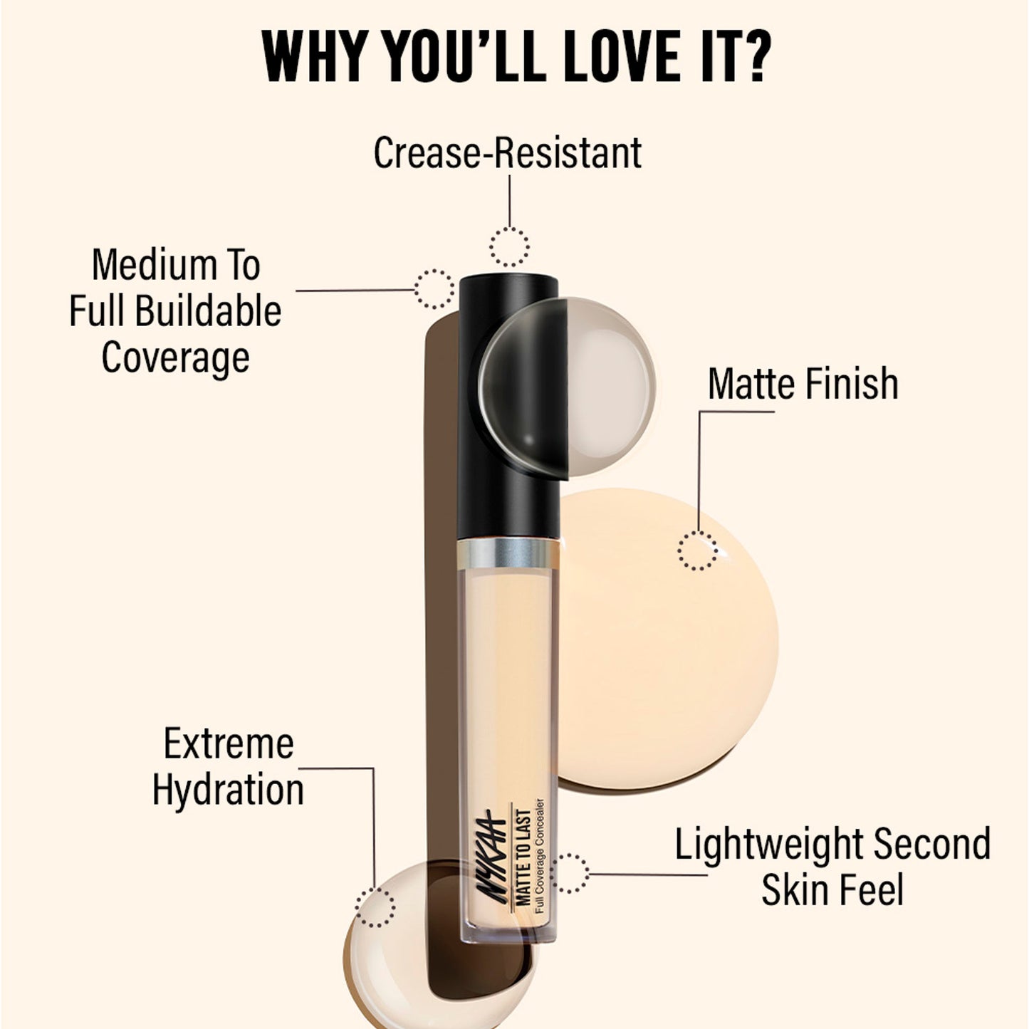 Nykaa Matte To Last Full Coverage Liquid Concealer - 01Y Light