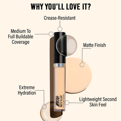Nykaa Matte To Last Full Coverage Liquid Concealer - 02N Light