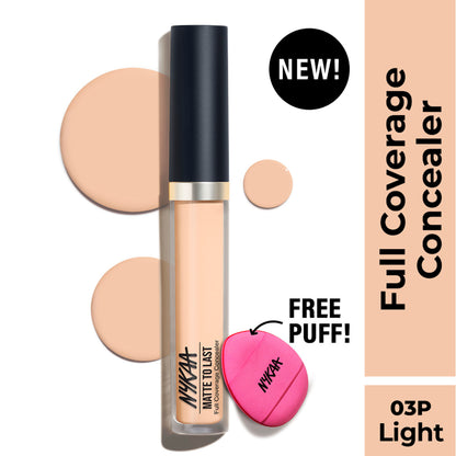 Nykaa Matte To Last Full Coverage Liquid Concealer - 03P Light