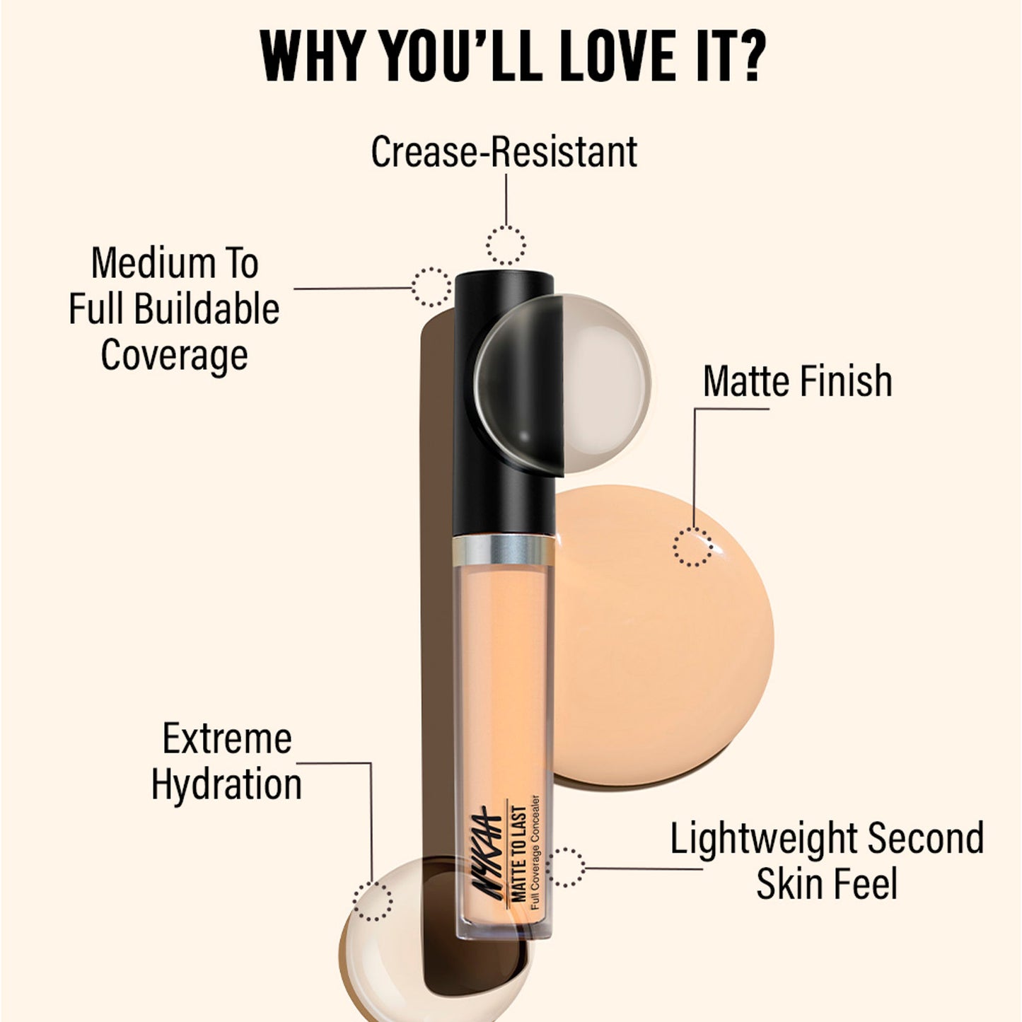 Nykaa Matte To Last Full Coverage Liquid Concealer - 05Y Medium