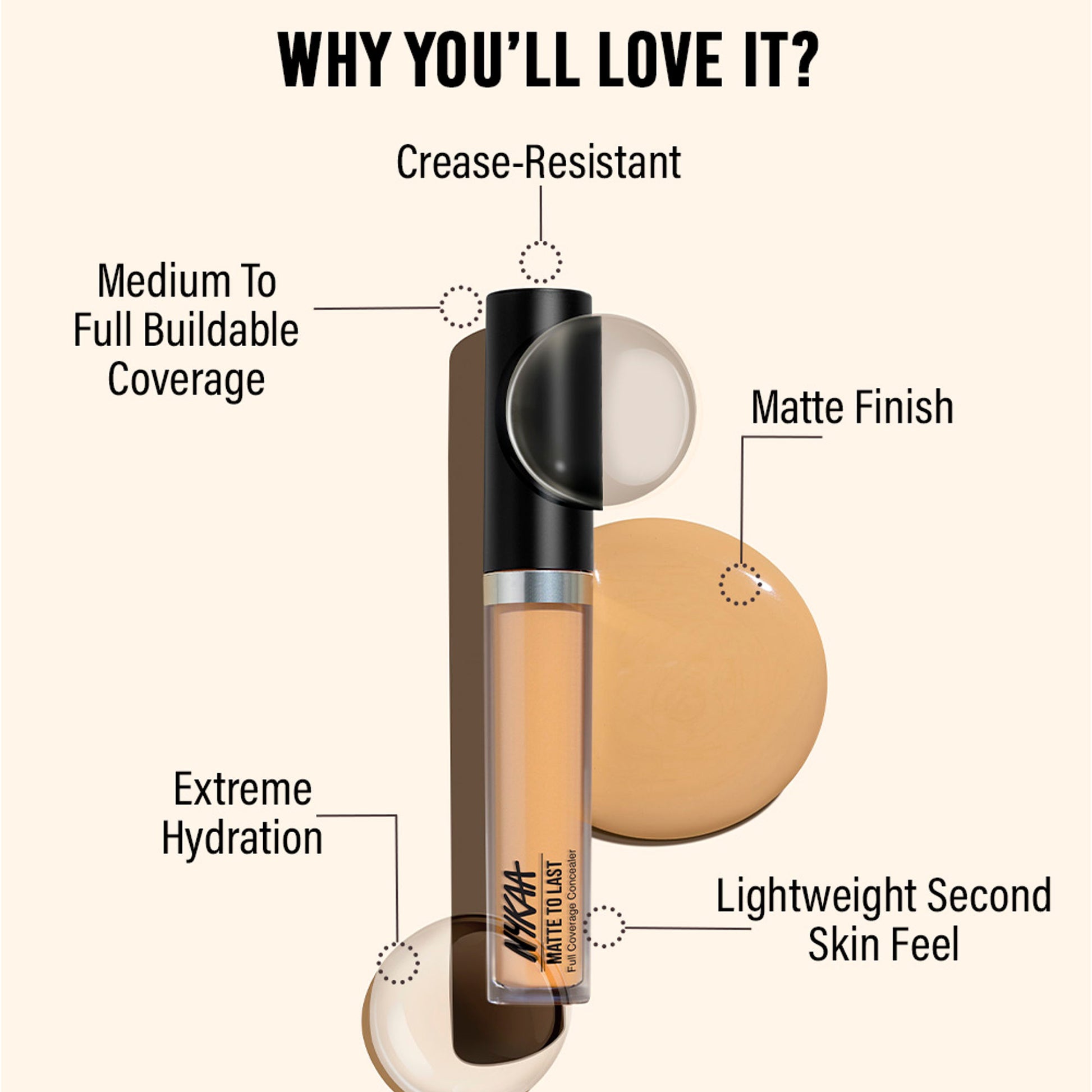 Nykaa Matte To Last Full Coverage Liquid Concealer - 07Y Deep