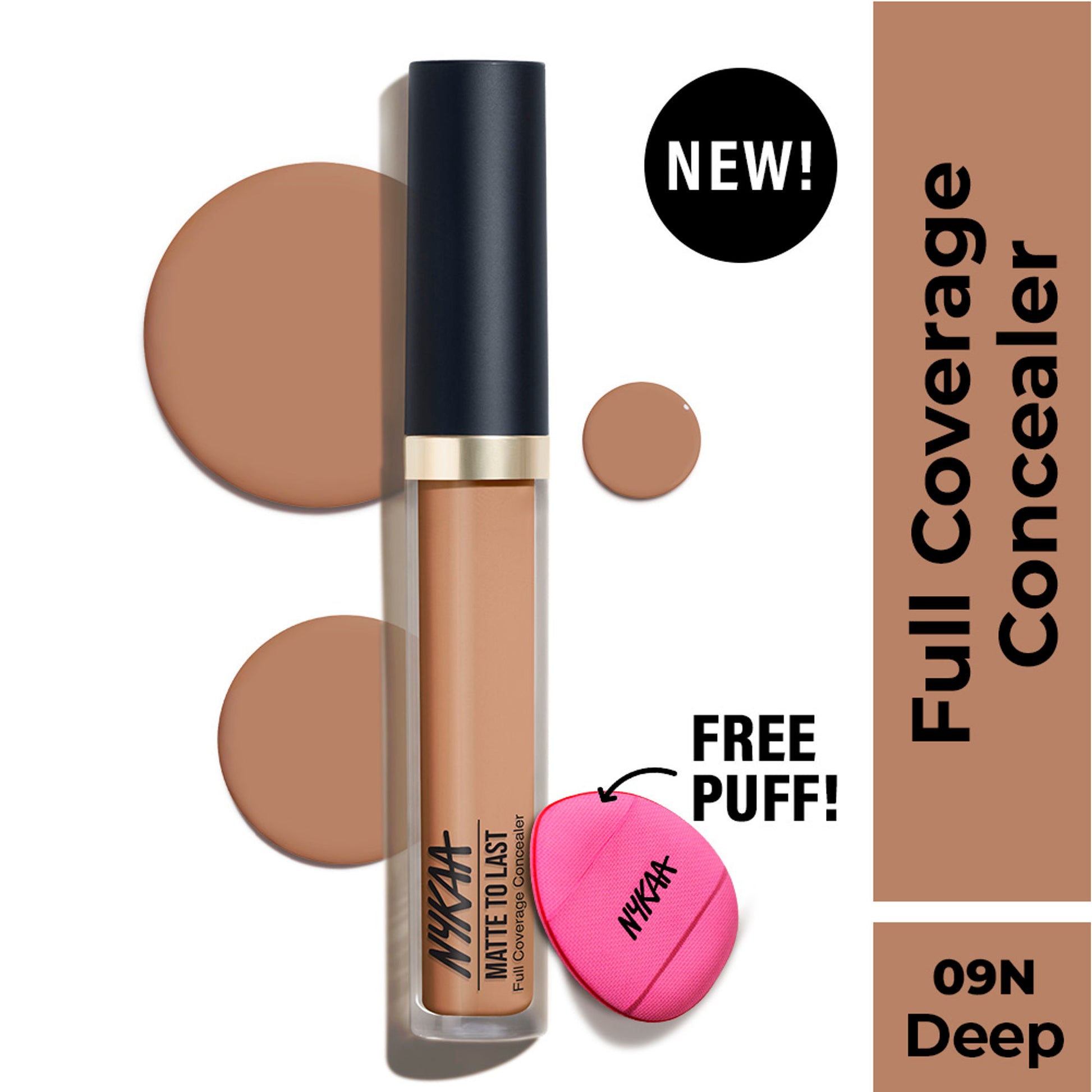 Nykaa Matte To Last Full Coverage Liquid Concealer - 09N Deep