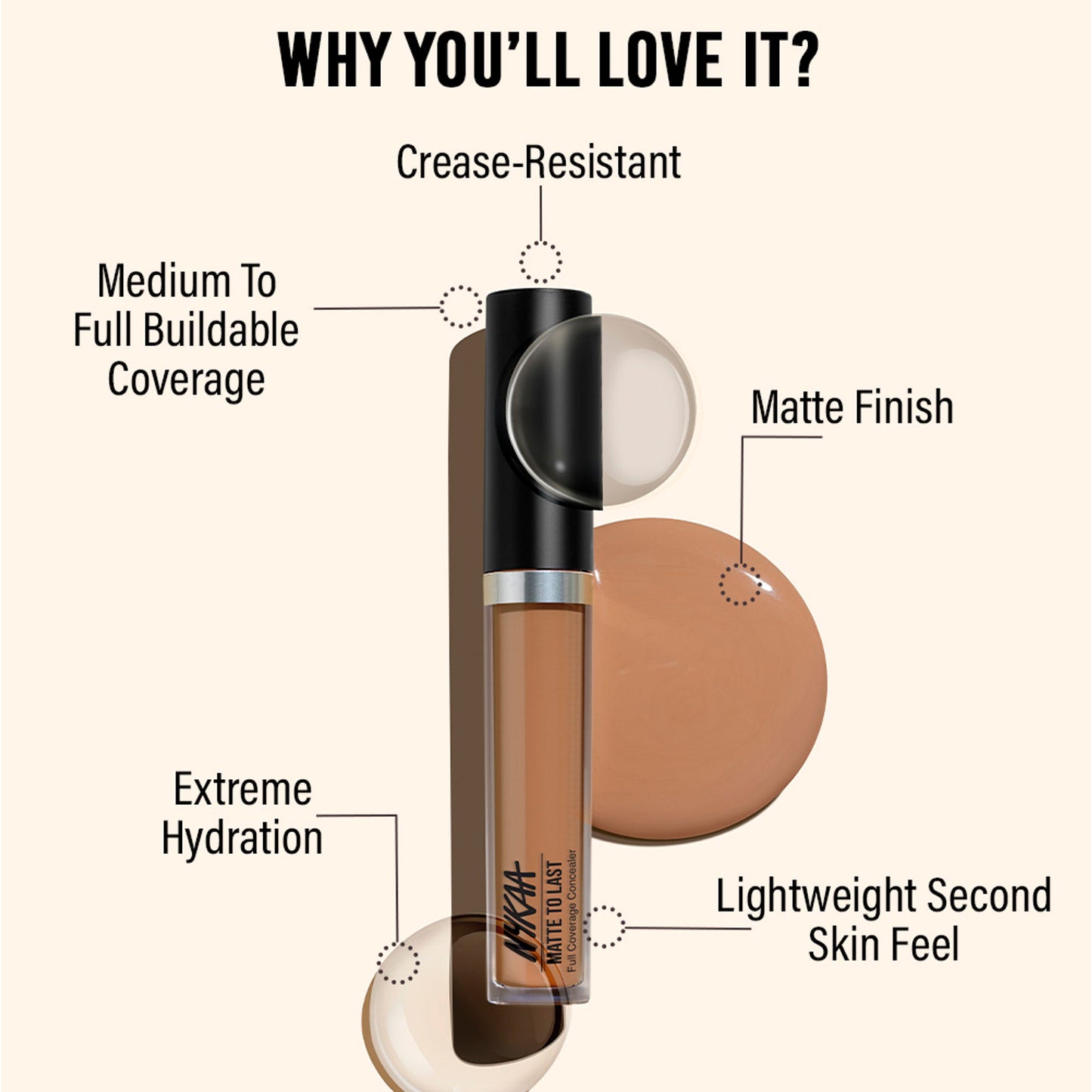 Nykaa Matte To Last Full Coverage Liquid Concealer - 09N Deep