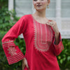 Dhiyona IE Women Ethnic Motifs Embroidered Regular Sequinned Kurta with Trousers
