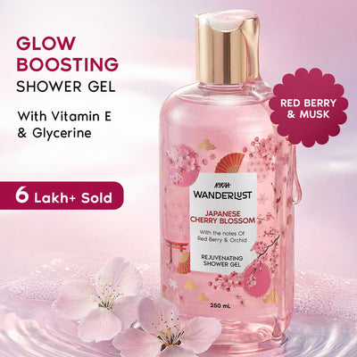 Nykaa Wanderlust Perfume Shower Gel - Hydrating, Relaxing & Cleansing - Japanese Cherry Blossom
