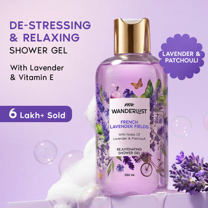 Nykaa Wanderlust Perfume Shower Gel - Hydrating, Relaxing & Cleansing - French Lavender