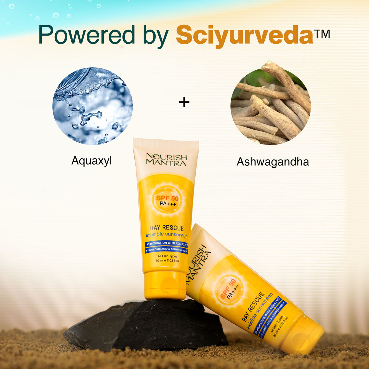 Nourish Mantra Ray Rescue Invisible Sunscreen with SPF 50 & Aquaxyl for UV Protection