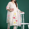 Dhiyona IE Floral Embroidered Thread Work Kurta with Trousers & With Dupatta