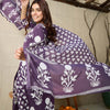 Dhiyona IE Floral Printed V-Neck Pure Cotton Straight Kurta With Trousers And Dupatta