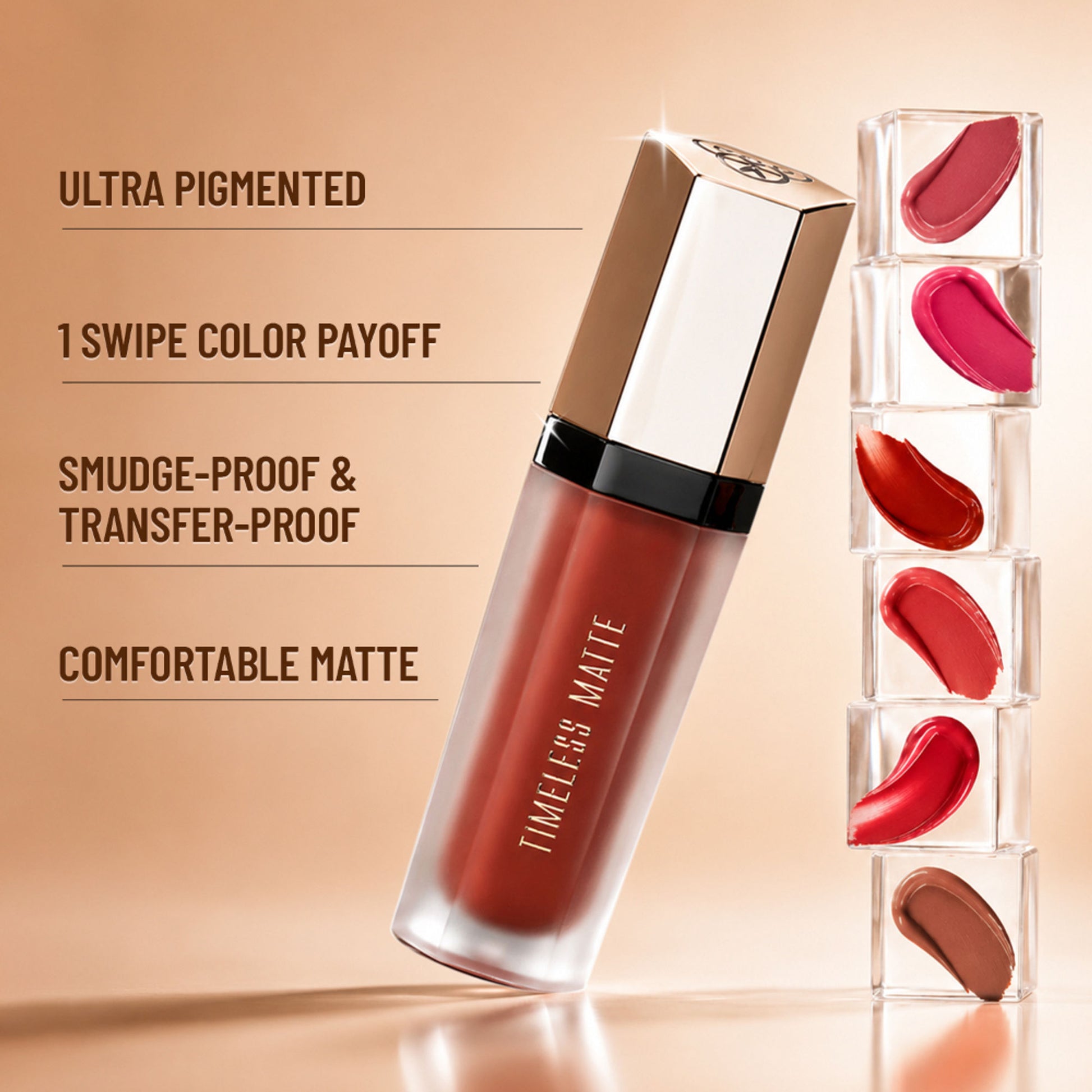 PAC Timeless Matte - 12H Longlasting, Ultra Pigmented One Swipe Payoff, Smudgeproof - Pink Rose