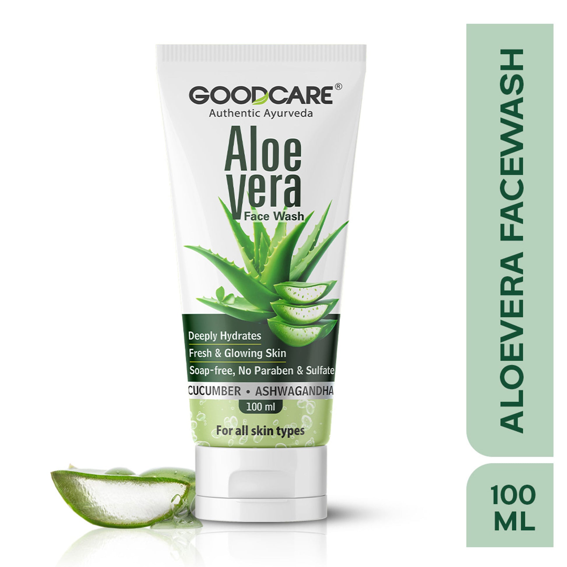 GOODCARE Ayurvedic Aloe Vera Face Wash with Cucumber gently cleanses, hydrates and fights acne