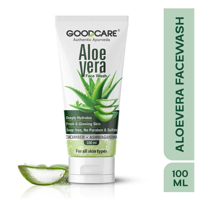 GOODCARE Ayurvedic Aloe Vera Face Wash with Cucumber gently cleanses, hydrates and fights acne