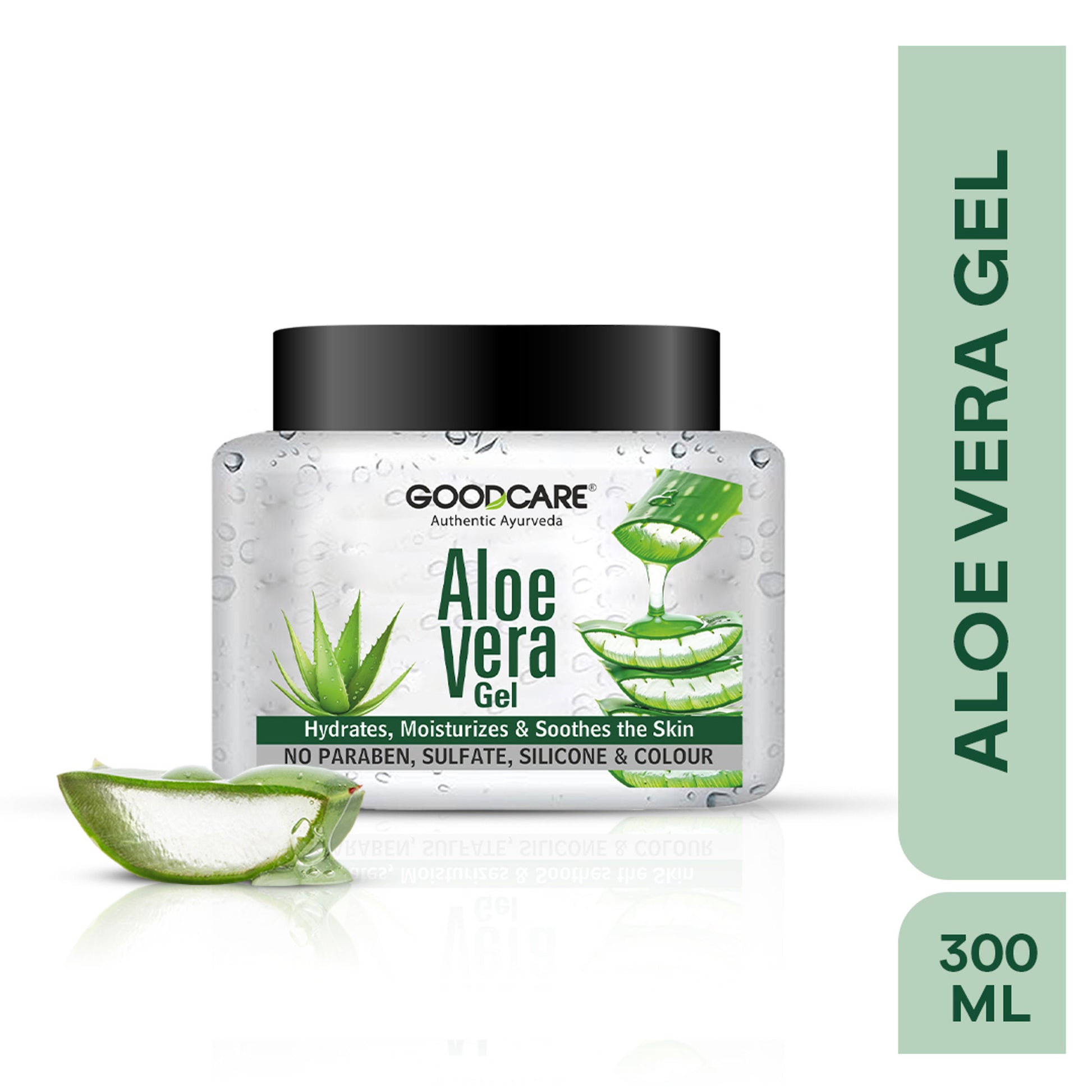 GOODCARE Pure Ayurvedic Aloe Vera Gel for Hair, Skin & Face with Vitamin E and C