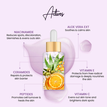 PROTOUCH Unicorn Face Serum with Vit C & Niacianmide & Ceramides, Repairs, Hydrates & Brightens Skin