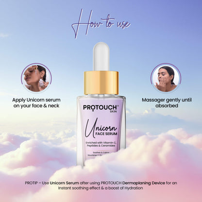 PROTOUCH Unicorn Face Serum with Vit C & Niacianmide & Ceramides, Repairs, Hydrates & Brightens Skin