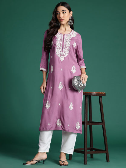 Indyancart IE Ethnic Motifs Embroidered Thread Work Kurta