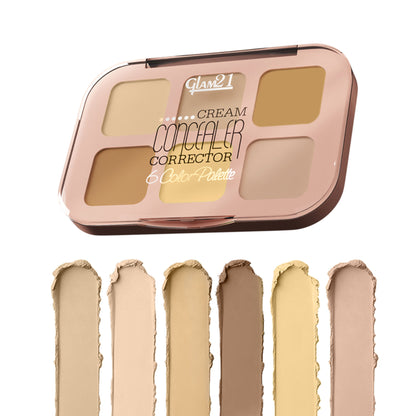 GLAM21 6 Shades Coverage Concealer Palette - Light Lustre - 01
