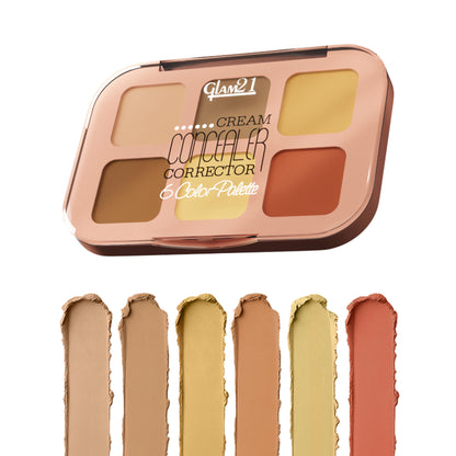 GLAM21 6 Shades Coverage Concealer Palette - Medium Madness- 02