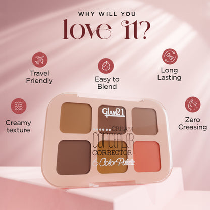 GLAM21 6 Shades Coverage Concealer Palette - Medium Madness- 02