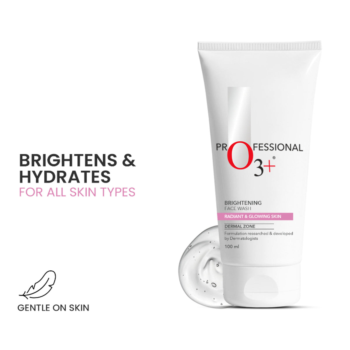 O3+ Brightening Face Wash with Cucumber & Aloe Vera Extract, All Skin Types