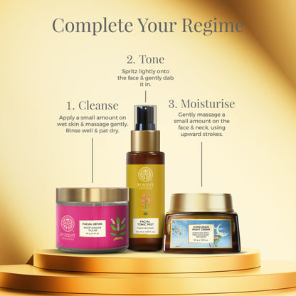 Forest Essentials Kumkumadi Night Cream with Vitamin C and Kumkumadi Tailam, creamy night face moisturizer in a jar
