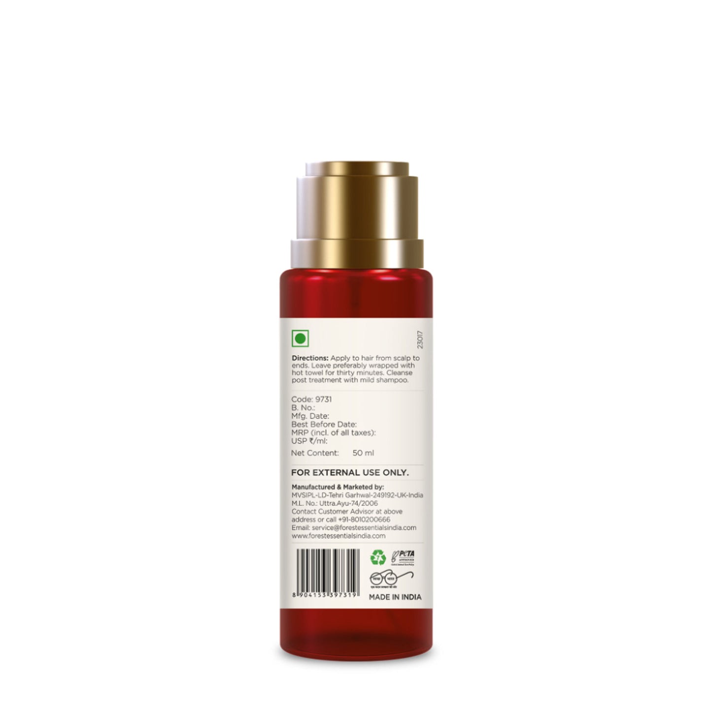 Forest Essentials Ayurvedic Bhringraj Herb Enriched Head Massage Hair Oil