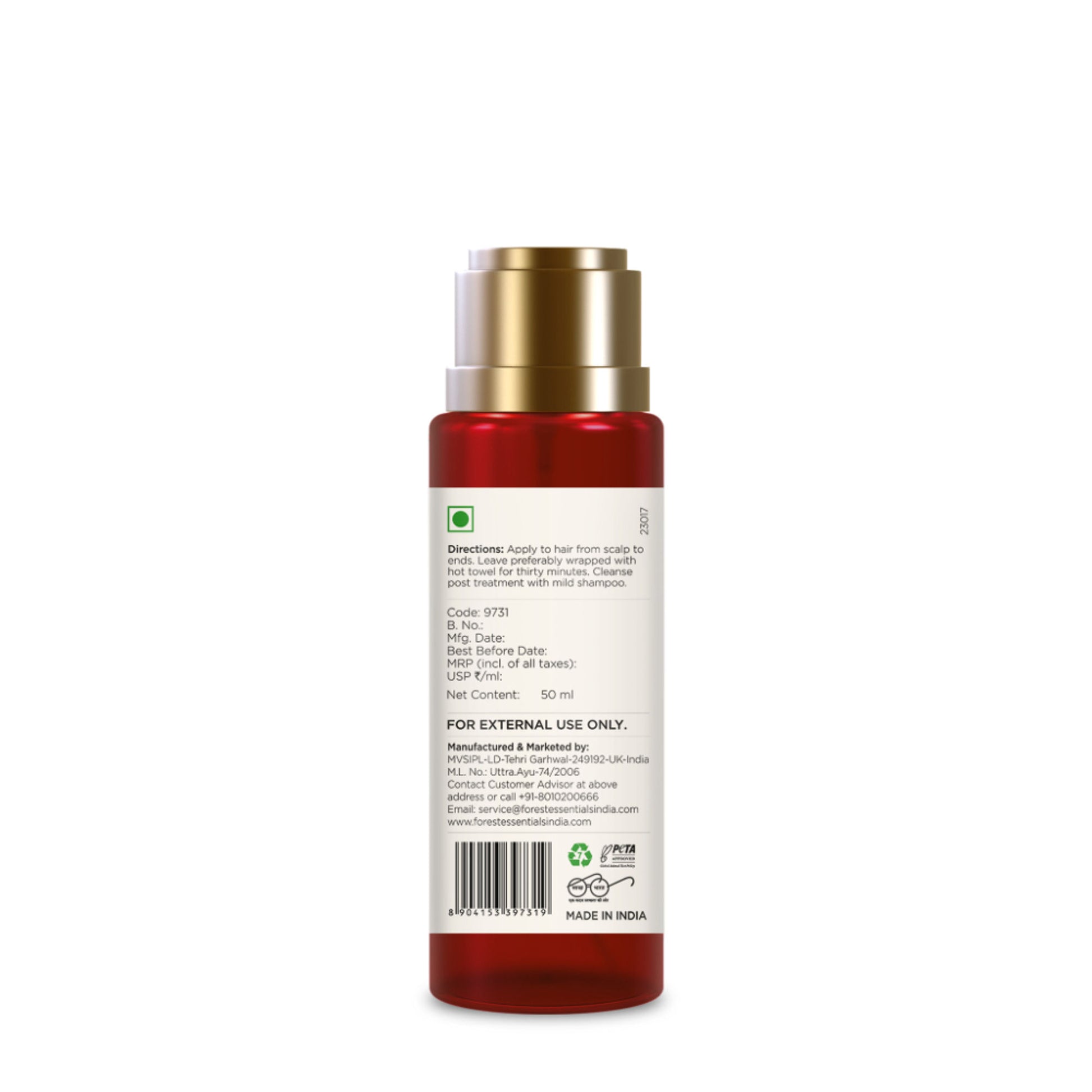 Forest Essentials Ayurvedic Bhringraj Herb Enriched Head Massage Hair Oil