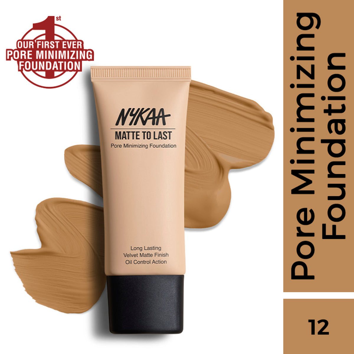 Nykaa Cosmetics Matte To Last Pore Minimizing Foundation - 12Y Tan