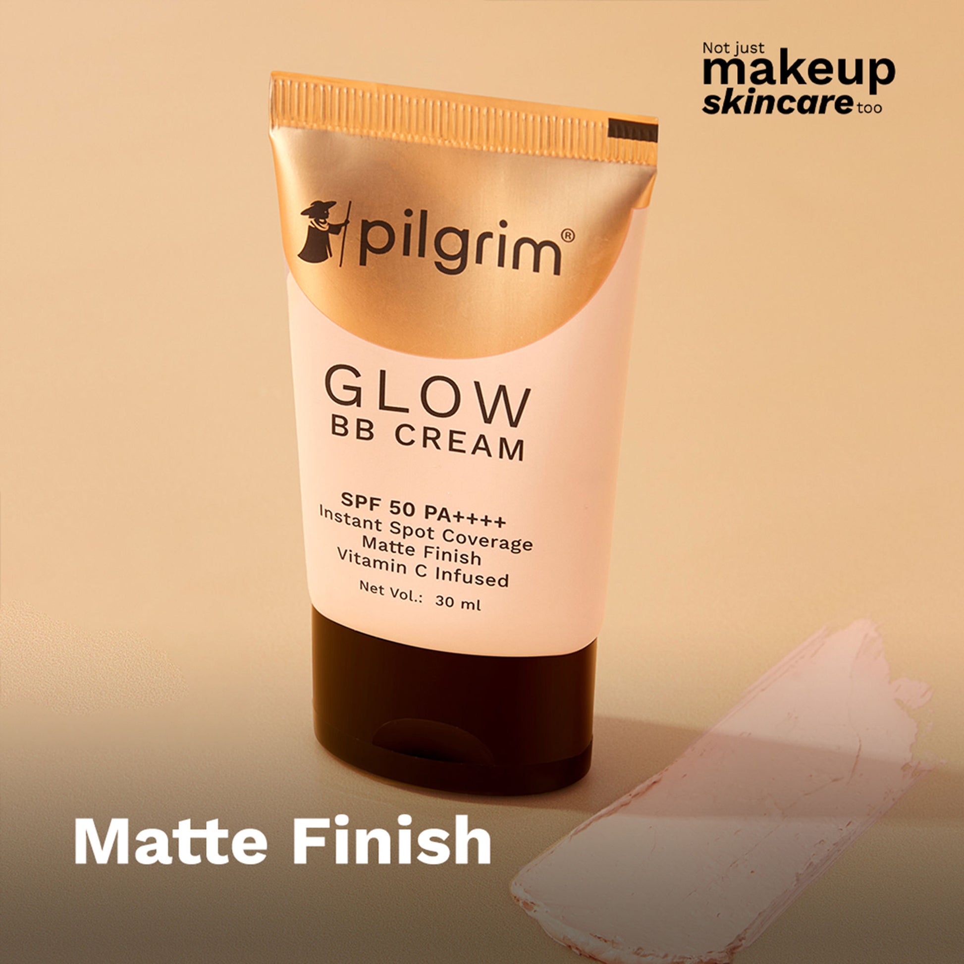 Pilgrim Glow BB Cream with SPF 50PA++++ Instant Spot Coverage Matte Finish For Oil Dry All Skin Type - Honey Glow